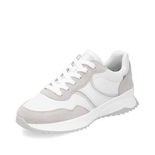 Rieker Damen Low-Top Sneaker W1302, Frauen Halbschuhe, lose Einlage,Laufschuhe,straßenschuhe,Strassenschuhe,Weiss Kombi (83),41 EU / 7.5 UK