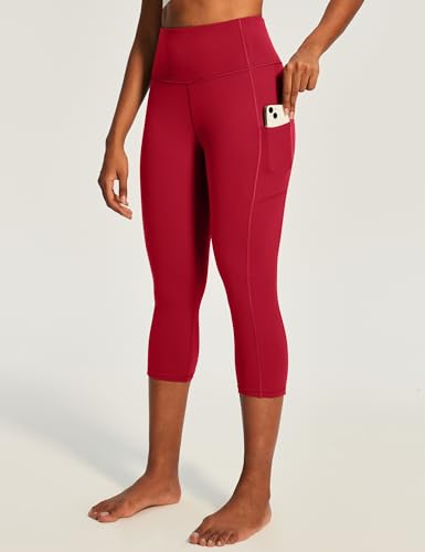 Image of Ewedoos Capri Leggings for Women High Waisted Yoga Pants with Pockets for Women Tummy Control Workout Leggings Yoga Capris