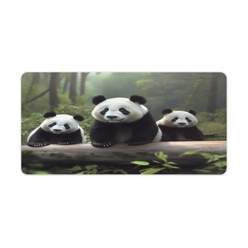 Alfombrilla de escritorio grande con diseño de panda impermeable
