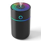 Portable Mini Ultrasonic Humidifier with LED Night Light, USB Cool Mist Air Diffuser for Car, Bedroom and Office, Dual Spray Modes, Compact 70x70x128mm Desktop Humidifier