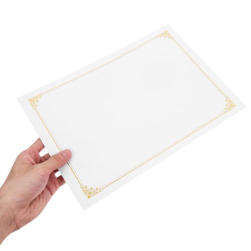 FUNNETOYU 10 sztuk A4 papieru do certyfikatów z miejscem na tekst, trwały blankiet do dyplomów i nagród, papier do druku i pisma ręcznego, lekki i przenośny, idealny do biura i domu