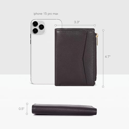 Image of Oak Leathers Leather Wallet For Women - Small RFID Coin Purse Credit Card & ID Holder for Ladies, Gift for Women's, Bifold Wallets (Nappa Brown)