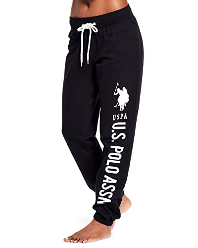Image of U.S. POLO ASSN. Womens Sweatpants - Women Joggers Sweats with Logo Print - French Terry Poly-Cotton