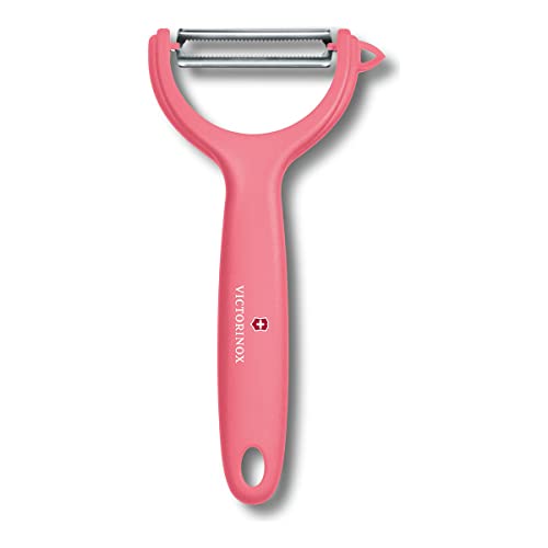 Victorinox Stainless Steel Swiss Classic Peeler, Serrated/Wavy Edged for Kitchen and Household, Swiss Trend Colours Special Edition - Tomato Red, Swiss Made