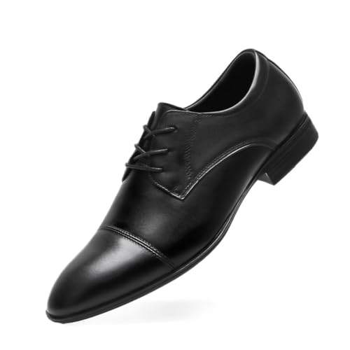 Image of MWX Men's Dress Shoes Black Formal Business Oxford Classic Lace Up Wingtip Casual Shoes