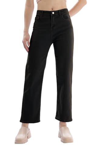 Image of RAGZO Relaxed Fit Jeans for Women || Women High Waist Jeans Pants || Flare Denim Jeans || Loose Fit Jeans for Women