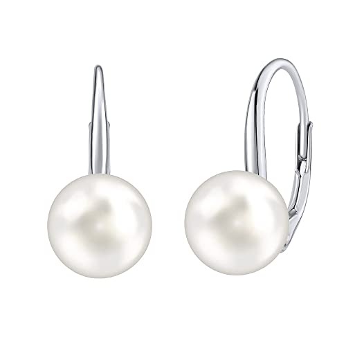 SILVEGO Silber Ohrringe mit weißer Perle Swarovski 925 Sterling Silber Cover