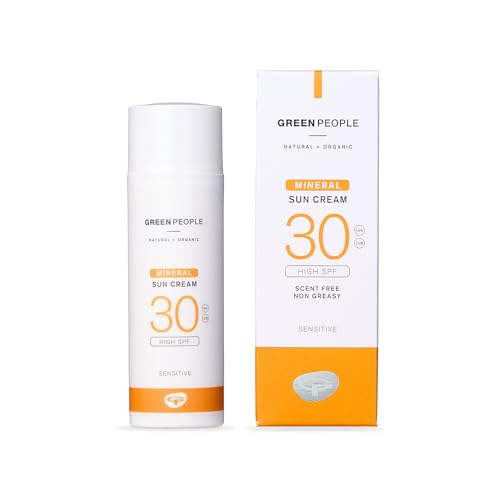 Green People Mineral Sun Cream SPF30 with Zinc Oxide - Non Comedogenic, For Face & Body - Organic, Reef Safe & Cruelty Free, 50ml