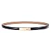KaLeido Women's Plaque Buckle Solid Color Skinny Waist Belt