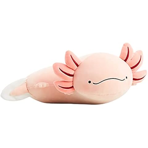 Nohito Kawaii Axolotl Plush Pillow Soft Stuffed Animal Hexagonal Dinosaur Plushie Toy 3D Ambystoma Mexicanum Salamander 11in (Primary Color) Cover