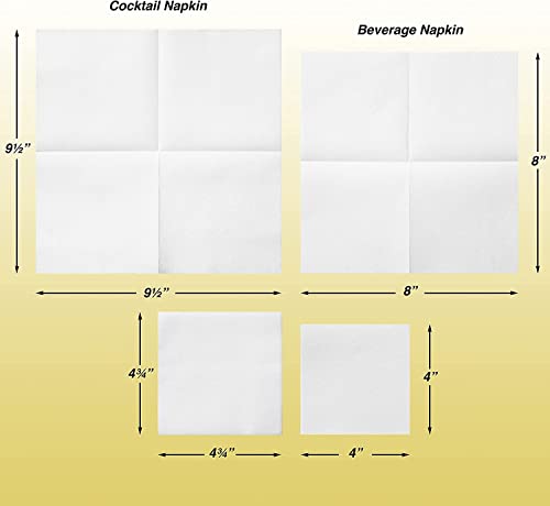 American Homestead Paper Napkins White Beverage|Ecofriendly|Decorative Small Table Cocktail Napkin Bulk|Dessert Coffee Cake|Kitchen Bar Birthday Tea Party Wedding (24 cm x 24 cm, Black)