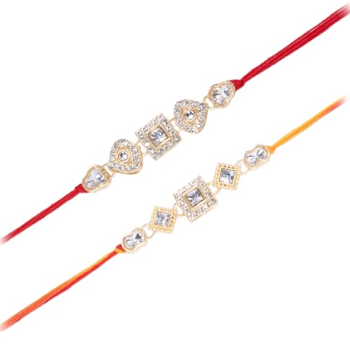 Image of Peora Om Shree Ram Swastik Rakhi for Brother Bhaiya | Crystal & Beads Studded | Red Thread | Raksha Bandhan Hamper with Roli Chawal Greeting Card