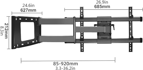 Support TV multifonctionnel extensible avec inclinaison et rotation fluide