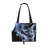 vnbbma Haustier-Reisetasche mit Totenkopf-Motiv, faltbar, leicht, für kleine Hunde, Katzen, für Reisen, Ausflüge