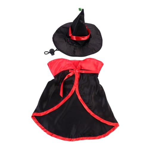 Disfraz de capa y sombrero de bruja para perros, talla M