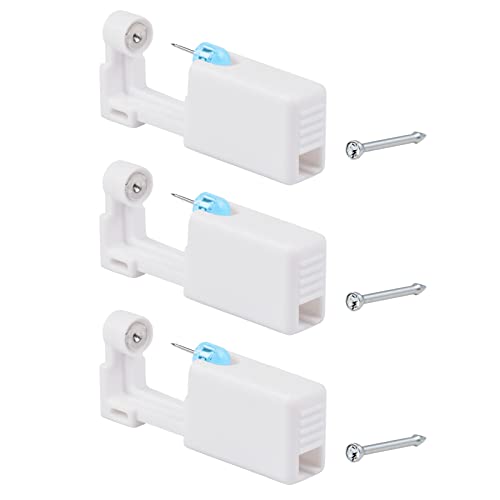 3PCS Ear Piercing Kit,Ear Nail Gun,Self Ear Piercing Gun,Disposable Self Ear Piercing Kit Safety Ear Piercing Gun Kit Tool with 2mm Earring Studs