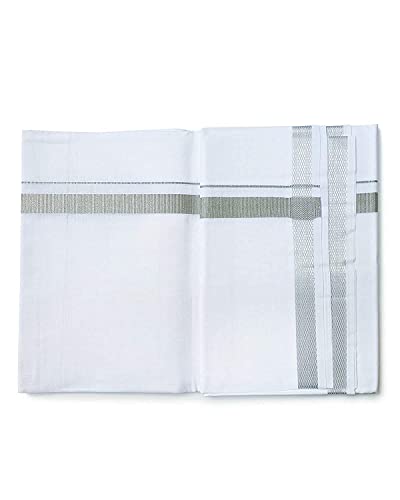 Kolakeer™ Men's Easy-To-Wear Welcro Zari Border Cotton Dhoti with Pocket - Adjustable from 28 to 38 inch Waist Size4