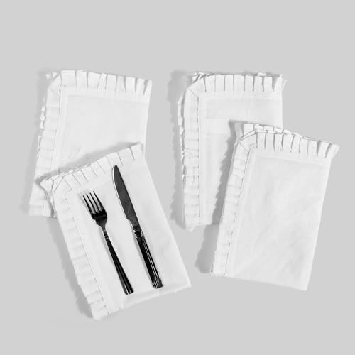 Servilletas de Tela FINGERCRAFT Ruffle Set x4 Algodón miniatura 1
