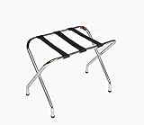 CSL Folding Luggage Rack for Hotel Guest Room, Bedroom, Commercial Luggage Stand Holder for Suitcases, Bags, Foldable for Easy Storage, Chrome