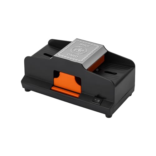 RIAHNEAH 0920 Card Shuffler,4 Feet Black Card Shuffler Two Decks of Cards Capacity with Card Slot Rounded Edges,Countertop Mounting Automatic Card S for Standard-Sized Cards