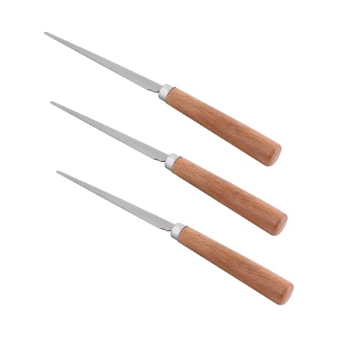 Hohopeti 3 Piezas Herramientas para con Mango de Madera Cuchillos para Esculpir Arcilla y Modelar de Cuchillos para Reparar y Acabado de Artesanía Barro