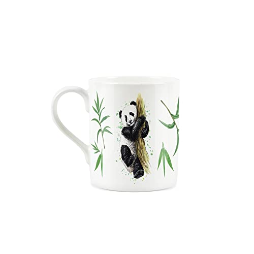 Purely Home Cute Panda Bear with Bamboo Leaves Design Small Fine Bone China White Mug Coffee/Tea Present Gift - Image 2