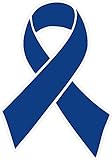 Colon Cancer Ribbon, blue, dark blue, printed vinyl decal, sticker, label for car, cell phone, window, computer, iPad, iPhone, wall, etc.