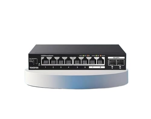 8-Port Gigabit LAN Splitter Hub NAS 10000Mbps Disconnector 2x10G SFP(10 Port with US Plug)