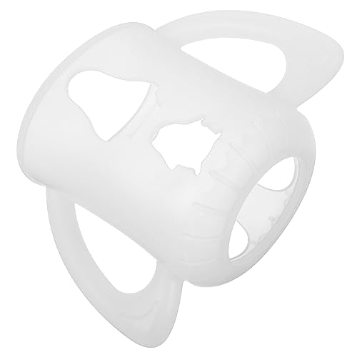 Vaguelly ガラス瓶プロテクター 滑り止め哺乳瓶カバー 落下防止哺乳瓶カバー 生まれた りの 用の哺乳瓶 子供用水筒カバー シリコン製哺乳瓶カバー 哺乳瓶の取っ手 シリカゲル 白い