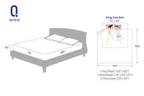 MISSQ King Size Bed Sheets Set - Cooling, Extra Soft, Wrinkle & Fade Resistant, Hypoallergenic - 4 Piece Hotel Luxury Microfiber Sheets with 16 Inch Deep Pocket, King, White - Image 3
