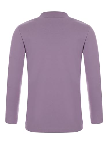 YiZYiF Kids Girls Thermal Underwear Undershirts Solid Color Mock Neck Shirts Baselayer Gym Workout Active Top2