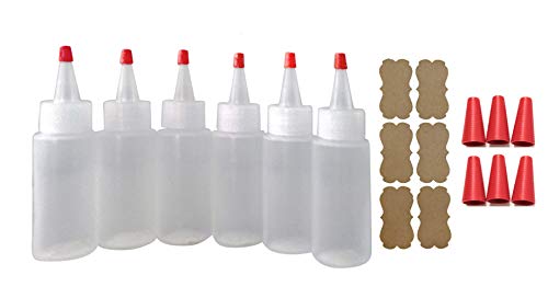 SanDaveVA Brand 6 Plastic Squeeze Bottles Cake Decorating Paint Crafts Condiments 60ml 2oz