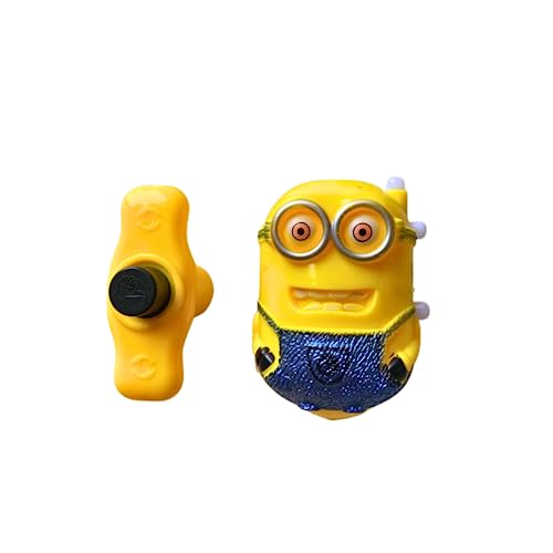 Image of BELOXY Minion Spinning Top Magic Latto Toy Flashing Plastic Magic Lattoo Top with LED Lights Music Non-Toxic Safe Attractive Toy Laser Toys Kids (Multicolor) (Minion Spinning Top 02)