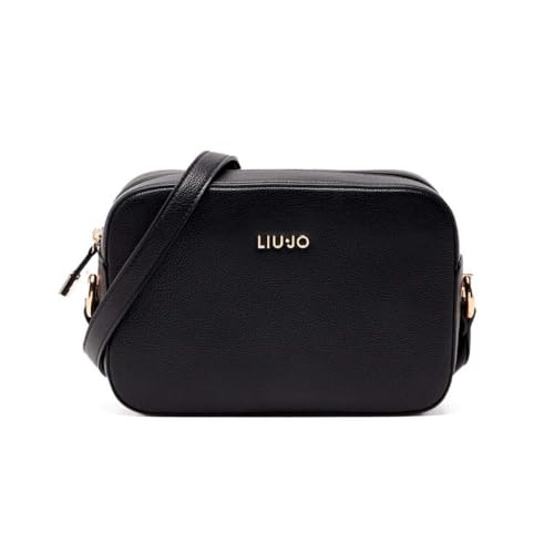 Borsa A Tracolla Liu Jo Borsa a Tracolla Manhattan, Nero, Similpelle, 24 x 16.5 x 7.3 cm, con Cerniera e Tasca Interna