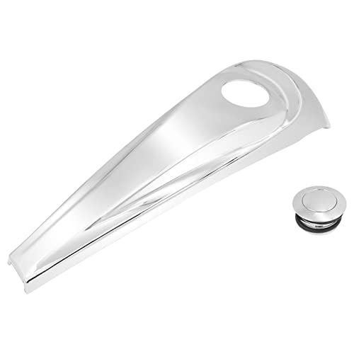Image of Motorcycle Smooth Dash Fuel Console with Gas Tank Cap Covers Fit for Harley Touring Electra Glide FLHT Road Glide FLTRX Street Glide FLHX 2008-2022 Chrome