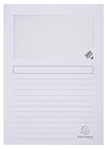 Exacompta - Réf. 50000E - Carton de 400 chemises à fenêtre Forever® 120 g/m² - couleurs vives - chemises 100% recyclées et certifiées Ange Bleu - dim 22...