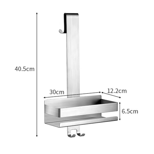 Étagère de douche amovible en acier noir pour porte de salle de bain - 3