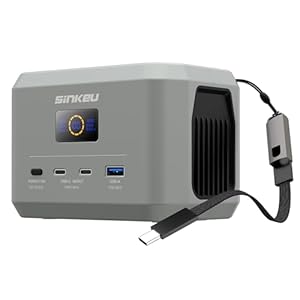 SinKeu Portable Power Station, 96Wh/30000mAh LiFePO4 Battery, 100W Mini Solar Generator with USB-C Fast Charging Cable, Camping Power Bank for Outdoor Travel, Business Trips, Backup Emergencies