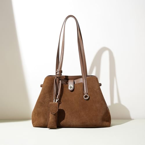 JIUFENG Elegant Large Capacity Suede Leather Shoulder Bag for Women,Multi-Purpose Tote Bag, Perfect for Casual & Everyday Use3