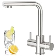 GRIFERÍA DE 4 VÍAS: Combina un grifo mezclador con un grifo para agua potable y agua con gas. Este grifo suministra agua caliente, agua fría, agua purificada y agua carbonatada. Gracias a su diseño innovador, se conecta a tu filtro de agua y sistema ...