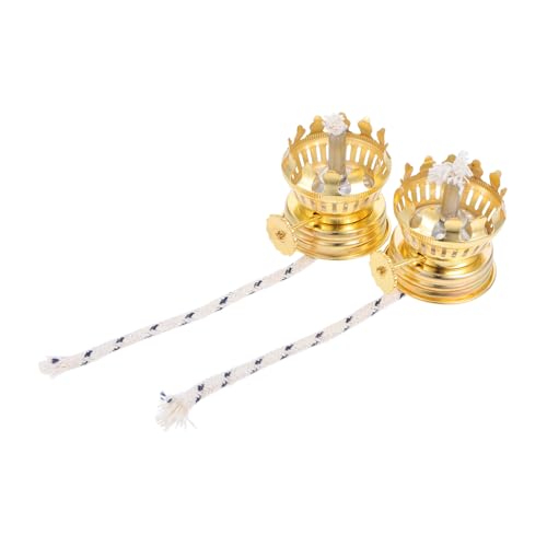 MUSISALY 2pcs Vintage Oil Lamp Burner Replacement Parts with Wicks Kerosene Lamp Accessories for Easy Installation and Disassembly for Projects