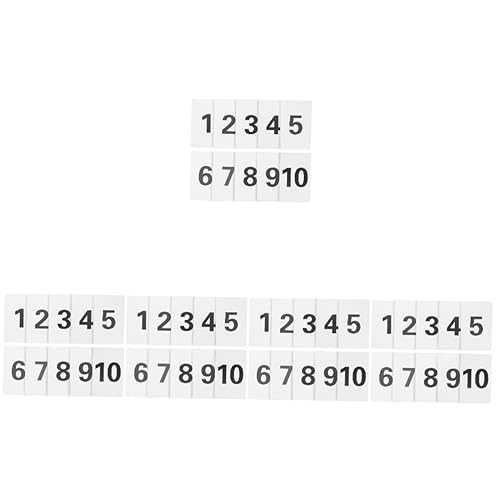 SOLUSTRE 50 Pcs Digital Card Number Tags Key Number Tags Table Number Cards Acrylic Name Cards Reception Table Numbers Number Cards for Home Banquet Plastic Seat Card Wedding White