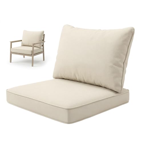Outdoor Chair Cushions Set of 2, Patio Chair Cushions 24x24x4 Inch, Waterproof Outdoor Patio Seat...