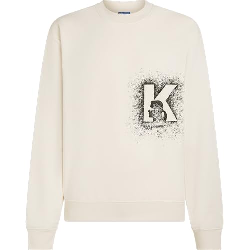 Sweatshirt KARL LAGERFELD JEANS homme col rond regular K/Logo blanc aigrette
