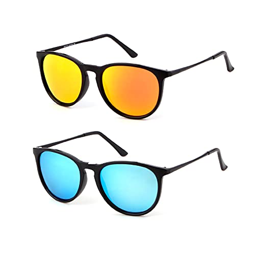 VIA LEECA Polarized Sunglasses for Women Men Classic Vintage Round Sunglasses UV400 Lens