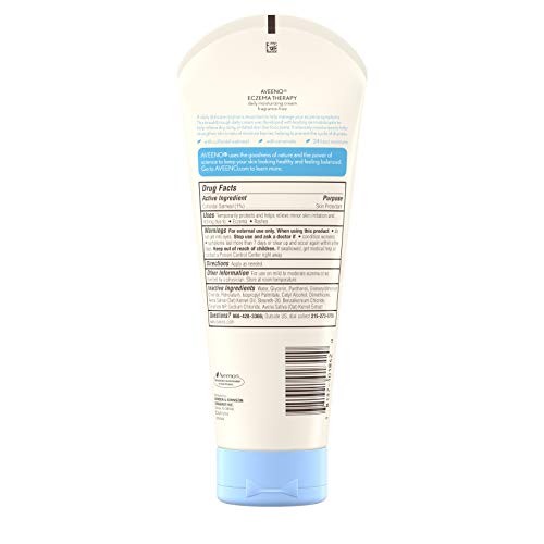 Image of Aveeno Eczema Therapy Daily Moisturizing Cream for Sensitive Skin, Soothing Lotion with Colloidal Oatmeal for Dry, Itchy, and Irritated Skin, Steroid-Free and Fragrance-Free, 7.3 oz
