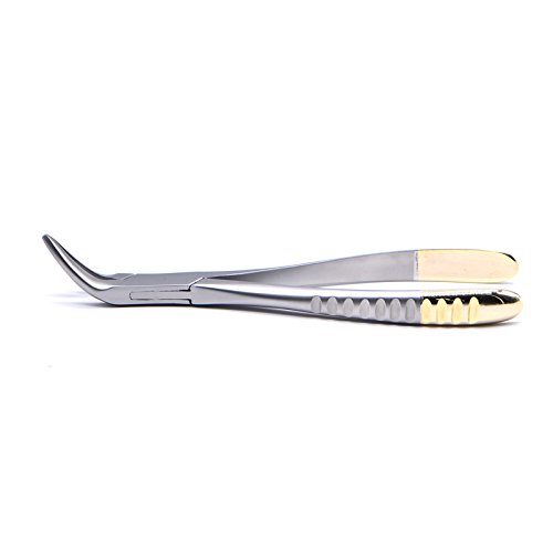 Miniatura 10 de Pinza de extracción dental para fragmento de raíz Instrumento dental mínimamente invasivo Fórcep curvado (dientes axilares y mandibulares)