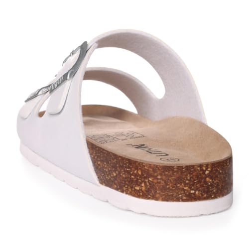 Image of Litfun Unisex Cork Footbed Sandals Summer Slip On Slides for Women Men