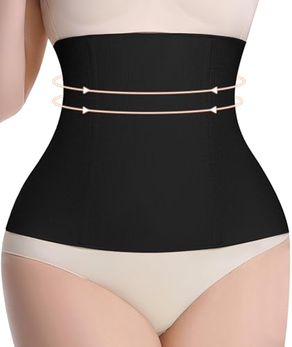 OXYSAIKO Waist Trainer Tummy Control for Women Lower Belly Fat，Women's Waist Cincher Slim Body Shaper Postpartum Recovery Belt Black