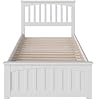 AFI, Mission Twin Platform Bed with Matching Footboard & Twin Trundle, White